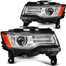 Du129016rall Durall For Jeep Grand Cherokee 2014 2015 2016 Chrome With Projector Headlight Assembly Du129016rall Durall For Jeep Grand Cherokee 2014 2015 2016 Chrome With Projector Headlight Assembly