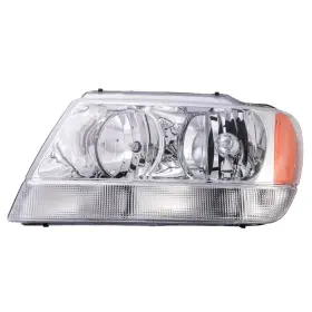 Cs097-b001l Eagle Eyes Left Headlight Assembly For 99-04 Jeep Grand Cherokee