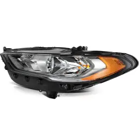 E12826701cp Eccpp For 2017-2020 Ford Fusion Black Clear Lens Left Side Headlight Assembly