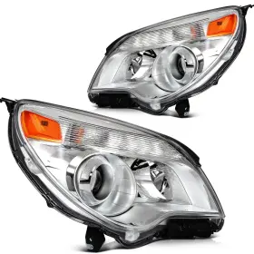 Hk12906901cp Eccpp For 2015-2010 Chevy Equinox Chrome Housing With Projector L R Headlights Assembly