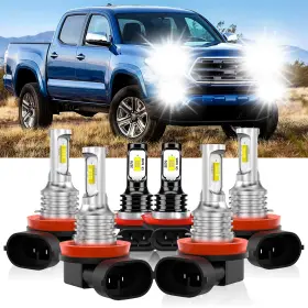 Enjoyakom 665388257486 For Toyota Tacoma 2016-2022 2023 Led Headlight High Low Beam Fog Light Bulbs Kit