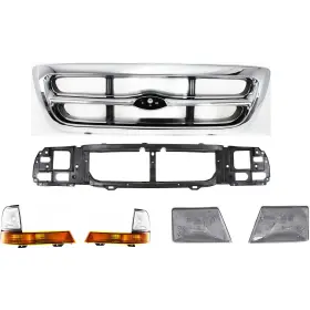 13912444 Evan-fischer Grille Assembly Corner Light Kit For 1998-2000 Ford Ranger Headlamp Header Panel