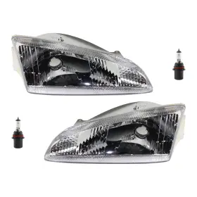 17155710 Evan-fischer Headlight Kit For 1995-97 Dodge Intrepid Left And Right With Vertical Fluted Lens