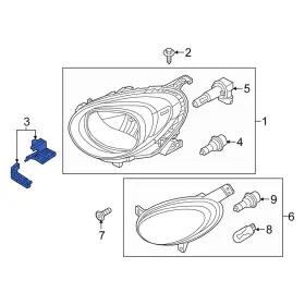 68305516aa Fiat Oe For 500x 2017-2023 Front Left Headlight Mounting Kit 68305516aa Fiat Oe For 500x 2017-2023 Front Left Headlight Mounting Kit