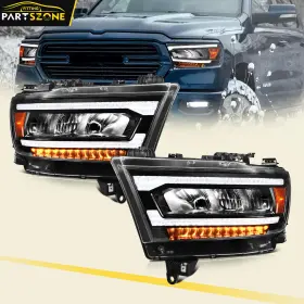 Ft12644302s Fitting Partszone For 2019-2023 Dodge Ram 1500 Led Drl Headlight Assembly Black Housing Left Right Ft12644302s Fitting Partszone For 2019-2023 Dodge Ram 1500 Led Drl Headlight Assembly Black Housing Left Right