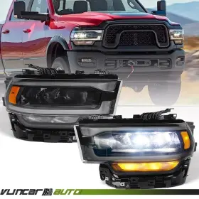 Ch2502335 For 2019-2024 Ram 2500/3500 Headlights Led With Bulb Reflector Black Lh Rh Pair Ch2502335 For 2019-2024 Ram 2500/3500 Headlights Led With Bulb Reflector Black Lh Rh Pair