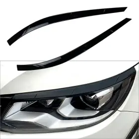 Fortodayy 420019555207 Front Fog Light Lamp Eyebrow Cover Trim Fit Vw Tiguan Mk1 2011-2016 Gloss Black