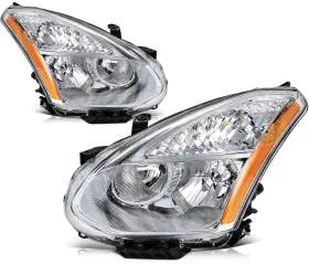 King12820301fb Fuel Kingparts Fits Nissan Rogue 2008-13 Clear Lens With Amber Headlights Assembly L R