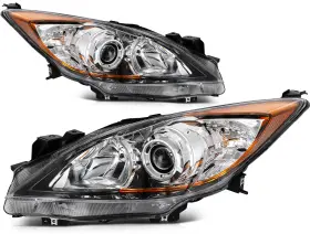 King12821501fb Fuel Kingparts For 2010 2011 2012-13 Mazda 3 5-speed Chrome With Amber Headlight Assembly L R King12821501fb Fuel Kingparts For 2010 2011 2012-13 Mazda 3 5-speed Chrome With Amber Headlight Assembly L R