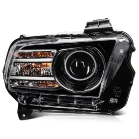 King12827301fb Fuel Kingparts Fits 2013-14 Ford Mustang Black Housing Right Side Led Drl Headlights Assembly
