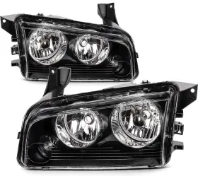 King12873701fb Fuel Kingparts For 06-10 Dodge Charger Se Sxt R/t Srt8 Black Housing Headlight Assembly L R King12873701fb Fuel Kingparts For 06-10 Dodge Charger Se Sxt R/t Srt8 Black Housing Headlight Assembly L R