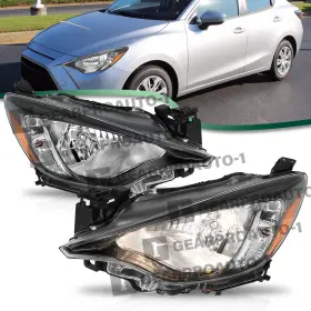 Jp-a37756 Gearproauto-1 For 2016-2020 Toyota Yaris/ 2016 Scion Ia Black Amber Headlight Passenger Driver