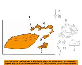 20964008 Gm Oem Drivers Side Headlight Assembly 2005-10 Chevrolet Cobalt