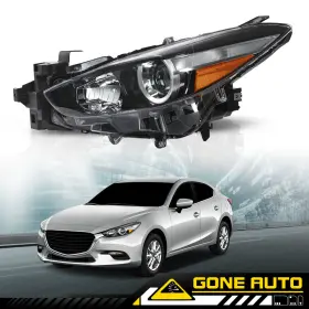 Gon090121 Gone-auto Fit For 2017-2018 Mazda 3 Headlight Halogen Projector Headlamp Left Driver Side Gon090121 Gone-auto Fit For 2017-2018 Mazda 3 Headlight Halogen Projector Headlamp Left Driver Side