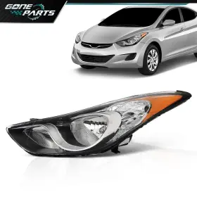 Goneparts0822-10 Goneparts Halogen Headlights Assembly Headlamp Fit For 11-13 Hyundai Elantra Left Light