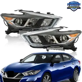 Gp698182dh Goodshepherd18 Lh&rh Headlights Black Halogen Headlamps For 2016-2017 18 Nissan Maxima S/sl/sv Gp698182dh Goodshepherd18 Lh&rh Headlights Black Halogen Headlamps For 2016-2017 18 Nissan Maxima S/sl/sv