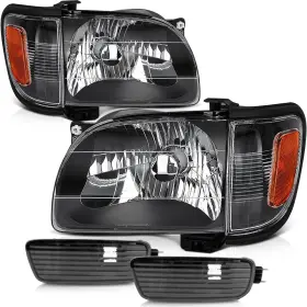 13458622 Goodypartsparts Headlights Assembly Left Right Fits Toyota Tacoma 2001-2004 Black