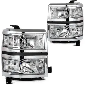 13466158 Goodypartsparts Headlights Assembly Left Right Fits Chevrolet Silverado 1500 2014 2015 Chrome