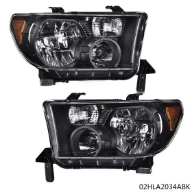 E-02hla2034abk Grandorange Black Headlights Lamps Lh And Rh Fit For 2007-2013 Toyota Tundra 2008-2017 Sequoia