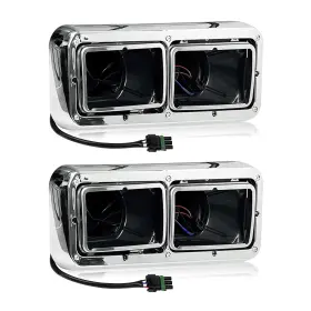 Htx-hl-001 Grandroad Auto Headlight Housing Base With Chrome Dual Bezel Fit Fo
