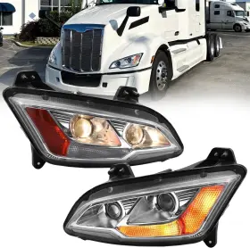 Lv-2650 Granway Halogen Headlights Assembly Compatible With Peterbilt 579 2022 Dot Approved