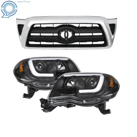 Hp48741 Happy19star For 2005-2011 Toyota Tacoma Front Bumper Grille Chrome Black Housing Headlights Hp48741 Happy19star For 2005-2011 Toyota Tacoma Front Bumper Grille Chrome Black Housing Headlights