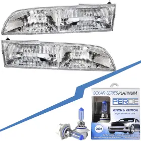 Fr169-b001px Headlightsdepot Headlights Ford Crown Victoria 1992-1997 With Xenon Enhanced Halogen Bulbs Pair Fr169-b001px Headlightsdepot Headlights Ford Crown Victoria 1992-1997 With Xenon Enhanced Halogen Bulbs Pair