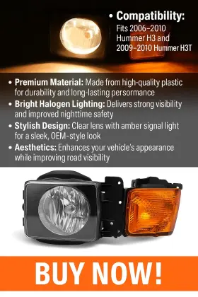 Hu2502100 Hecasa Driver Side Headlight For Hummer 2009-2010 H3/2009-2010 Ht3 Halogen Light