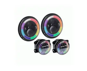 Jp-706rgbkt Heise Rgb Led Headlights With 4in Fod Lights Jp-706rgbkt Heise Rgb Led Headlights With 4in Fod Lights