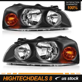 Ht160111s01 Hightechde Headlights Assembly For 2004-2006 Hyundai Elantra Front Black Housing Left Right