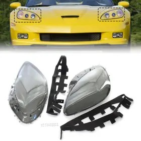 Hkseller-au 612074479318 2 Clear Headlight Lens Head Light Lamp Cover For Chevrolet Corvette C6 2005-2013