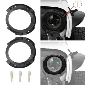 Mmr.21809 Hooke Road 2pcs Replacement Led Headlight Abs Brackets For 07-18 Jeep Wrangler Jk