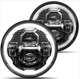 Hwsr07ac Hwstar 1000% Bright Anti-glare 7 Inch Led Headlights For Jeep Wrangler Jk Jku Tj Lj