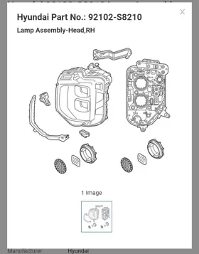 92102-s8210 Hyundai Palisade Headlamp Assembly