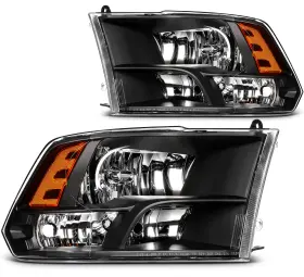 Im10979601m Imcarparts Pair Headlights Assembly Black Fits 2009-2018 Dodge Ram 1500 Lh Rh Side