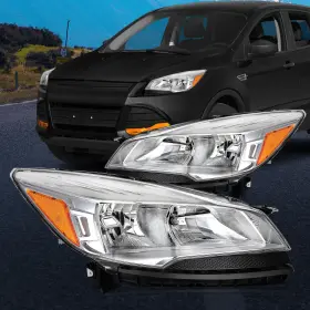 Im12826401s Imcarparts Chrome Housing For 2013 2014 2015 2016 Ford Escape Headlights Assembly Pair L R Im12826401s Imcarparts Chrome Housing For 2013 2014 2015 2016 Ford Escape Headlights Assembly Pair L R