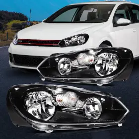 Im12830201s Imcarparts Black Housing For 2010-2014 Volkswagen Golf Headlights Assembly Left Right Side