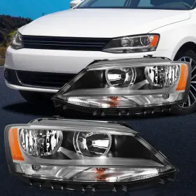 Im16136701rts Imcarparts Headlights Assembly Fits 2011-2018 Volkswagen Jetta Lh Rh Side Chrome Clear Pair