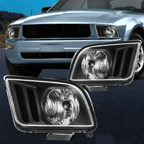 Im16217601p Imcarparts Headlights Assembly Fits 2005-2009 Ford Mustang Black Replacement Headlamps Pair