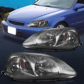Im16591701p Imcarparts For 1999-2000 Honda Civic Replacement Headlights Assembly Black Headlamps Pair Im16591701p Imcarparts For 1999-2000 Honda Civic Replacement Headlights Assembly Black Headlamps Pair