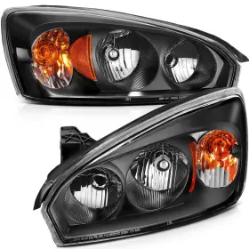 Imcarparts Im16614401rts Black Clear Pair Headlights Assembly Fit For Chevy Malibu 2004-2008 Lh Rh Side