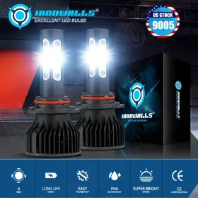 Ken-ewa4748093701 Ironwalls 4-sides 9005 H11 Led Headlight Combo High Low Beam Bulbs Kit Super White Bright