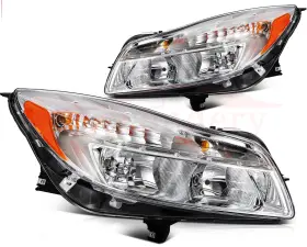 13095799 Issecondery Pair Headlights Assembly Lamp For 2011-2013 Buick Regal 2.0l 2.4l Chrome 13095799 Issecondery Pair Headlights Assembly Lamp For 2011-2013 Buick Regal 2.0l 2.4l Chrome