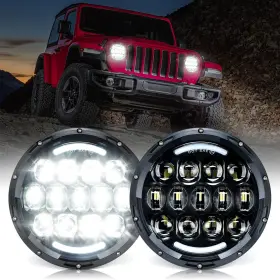 Hl-r7in-105w-g2 Jeep 7 Inch Led Headlights For Wrangler Jk Tj Lj 105w Dot Approved Drl High Low Beam