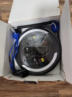Td7y00002dd Jeep 7 Inch Round Led Headlight Black Projector White Drl Halo Wrangler Jk Tj Td7y00002dd Jeep 7 Inch Round Led Headlight Black Projector White Drl Halo Wrangler Jk Tj