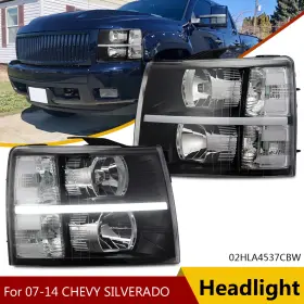 J-02hla4537cbw Jijiamotor13 Fit For Silverado 2007-14 Black Housing Clear Lens Led Drl Strip Headlights New J-02hla4537cbw Jijiamotor13 Fit For Silverado 2007-14 Black Housing Clear Lens Led Drl Strip Headlights New