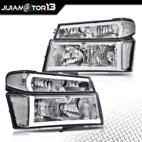 J-02hla4543bww Jijiamotor13 Fit For 2004-2012 Chevy Colorado Gmc Canyon Chrome Led Tube Headlights Headlamps