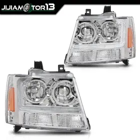 Jijia20241204-02 Jijiamotor13 Fit For 07-14 Chevy Tahoe Suburban Headlights Lamps Left And Right Clear / Chrome Jijia20241204-02 Jijiamotor13 Fit For 07-14 Chevy Tahoe Suburban Headlights Lamps Left And Right Clear / Chrome