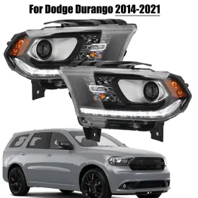 68184829as Junglecloud Black Hid Headlight For Dodge Durango 2014 2015 16-2021 With Led Drl Headlamps Pair 68184829as Junglecloud Black Hid Headlight For Dodge Durango 2014 2015 16-2021 With Led Drl Headlamps Pair