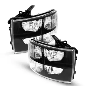 452031 Kac Headlights Headlight Lamp Set Left Right For 2007-2014 Chevy Silverado Black New